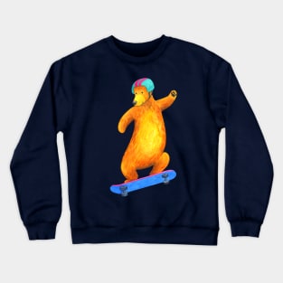 Skateboarder Bear Crewneck Sweatshirt